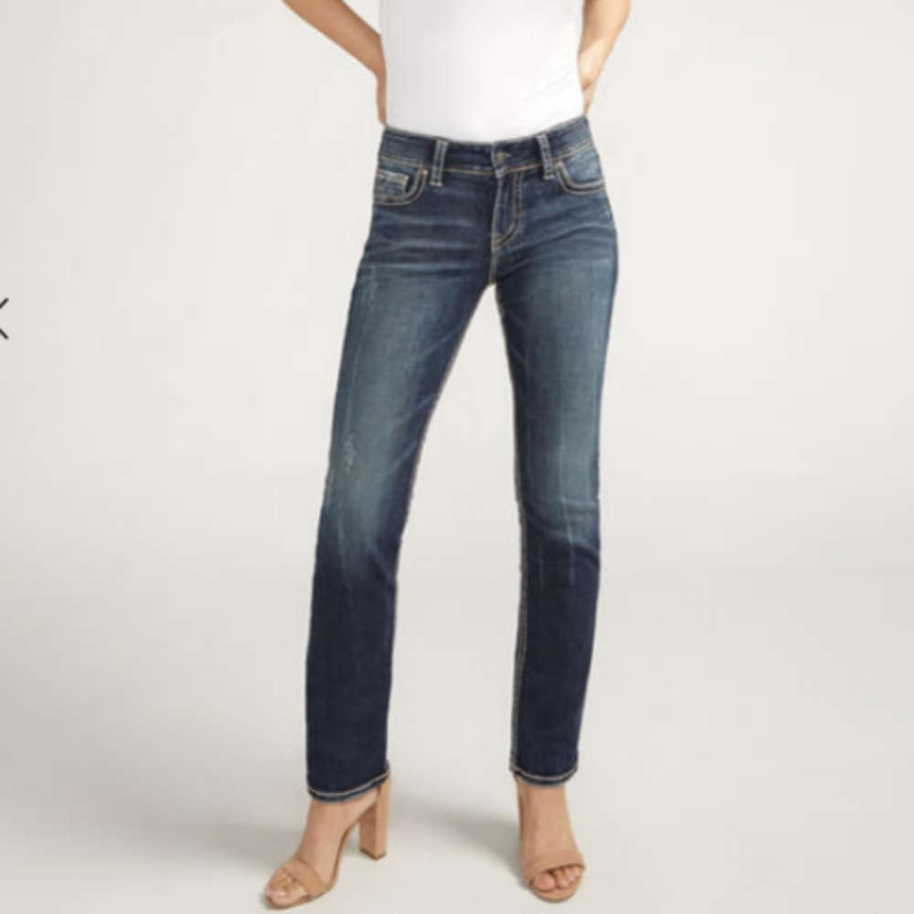 Silver Jeans: women's Suki, mid/straight, W30L34